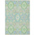5' X 8' Mint Green Blue And Ivory Oriental Washable Indoor Outdoor Area Rug
