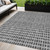 5' X 8' Graphite Gray And Silver Geometric Washable Indoor Outdoor Area Rug