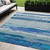 5' X 8' Blue Abstract Washable Indoor Outdoor Area Rug Transitional Style - Blue Color