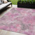5' X 8' Pink And Gray Floral Washable Indoor Outdoor Area Rug