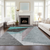 3' X 5' Teal Blue Aqua And Charcoal Abstract Washable Indoor Outdoor Area Rug