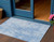 3' X 5' Denim Blue And Ivory Abstract Washable Indoor Outdoor Area Rug Transitional Style - Denim Blue, Ivory Color