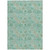 3' X 5' Aqua And Beige Floral Washable Indoor Outdoor Area Rug