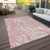 5' X 8' Pink Gray And Ivory Abstract Washable Indoor Outdoor Area Rug