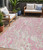 5' X 8' Pink Gray And Ivory Abstract Washable Indoor Outdoor Area Rug