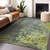 5' X 8' Fern Green Gray And Olive Green Abstract Washable Indoor Outdoor Area Rug