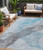 5' X 8' Teal Blue And Gray Abstract Washable Indoor Outdoor Area Rug