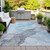 5' X 8' Teal Blue And Gray Abstract Washable Indoor Outdoor Area Rug