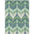 3' X 5' Green Ivory And Blue Ikat Washable Indoor Outdoor Area Rug