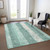 3' X 5' Pale Aqua And Teal Blue Striped Washable Indoor Outdoor Area Rug