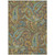 5' X 8' Brown Aqua and Gold Paisley Washable Non Skid Indoor Outdoor Area Rug