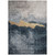 5' X 8' Blue Gray And Gold Abstract Washable Indoor Outdoor Area Rug