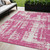 5' X 8' Blush And Ivory Abstract Washable Indoor Outdoor Area Rug - Blush, Ivory