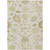 3' X 5' Ivory Green And Tan Floral Washable Indoor Outdoor Area Rug