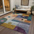 5' X 8' Green Purple And Blue Geometric Washable Indoor Outdoor Area Rug