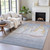 5' X 8' Blue And Gold Nautical Washable Indoor Outdoor Area Rug