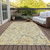 3' X 5' Gold Gray And Charcoal Floral Washable Indoor Outdoor Area Rug