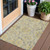 3' X 5' Gold Gray And Charcoal Floral Washable Indoor Outdoor Area Rug