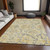 3' X 5' Gold Gray And Charcoal Floral Washable Indoor Outdoor Area Rug
