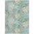 3' X 5' Teal Blue Olive Green And Beige Botanical Leaves Washable Indoor Outdoor Area Rug