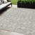 5' X 8' Beige And Brown Geometric Washable Indoor Outdoor Area Rug