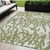 5' X 8' Green Gray And Ivory Animal Print Washable Indoor Outdoor Area Rug