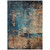 5' X 8' Teal Blue Black And Copper Abstract Washable Indoor Outdoor Area Rug