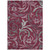5' X 8' Red Gray And Silver Floral Washable Indoor Outdoor Area Rug