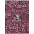 5' X 8' Red Gray And Silver Floral Washable Indoor Outdoor Area Rug