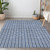 5' X 8' Navy Blue And Ivory Geometric Washable Indoor Outdoor Area Rug Transitional Style - Navy Blue, Ivory Color