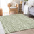 3' X 5' Green And Ivory Striped Washable Indoor Outdoor Area Rug Transitional Style - Green, Ivory Color