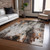 5' X 8' Gray Rust And Ivory Abstract Washable Indoor Outdoor Area Rug