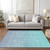 3' X 5' Sky Blue And Teal Blue Ombre Washable Indoor Outdoor Area Rug