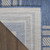 8' Denim Blue And Ivory Geometric Indoor Outdoor Runner Rug