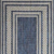 8' Denim Blue And Ivory Geometric Indoor Outdoor Runner Rug
