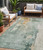5' X 8' Blue Copper And Gray Abstract Washable Indoor Outdoor Area Rug