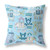 18" X 18" Sky Blue And White Paisley Blown Seam Suede Throw Pillow