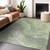 3' X 5' Artichoke Green Lavender And Ivory Abstract Washable Indoor Outdoor Area Rug