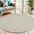 4' Ivory And Silver Round Geometric Indoor Outdoor Area Rug