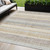 5' X 8' Gold And Silver Striped Washable Indoor Outdoor Area Rug
