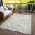 5' X 8' Beige And Ivory Geometric Washable Indoor Outdoor Area Rug Transitional Style - Beige, Ivory Color