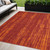 5' X 7' Red And Orange Abstract Indoor Outdoor Area Rug