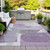 5' X 8' Purple And Gray Abstract Washable Indoor Outdoor Area Rug