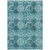 5' X 8' Teal Floral Medallion Washable Non Skid Indoor Outdoor Area Rug