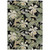 3' X 5' Black Beige And Fern Green Botanical Leaves Washable Indoor Outdoor Area Rug