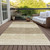 5' X 8' Beige Brown And Taupe Striped Washable Indoor Outdoor Area Rug