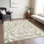 3' X 5' Ivory Beige And Taupe Floral Washable Indoor Outdoor Area Rug
