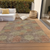 3' X 5' Brown Taupe And Sage Polka Dot Washable Indoor Outdoor Area Rug