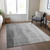 3' X 5' Gray Silver And Charcoal Ombre Washable Indoor Outdoor Area Rug - Gray, Silver, Charcoal