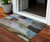 3' X 5' Brown Blue And Green Abstract Washable Indoor Outdoor Area Rug